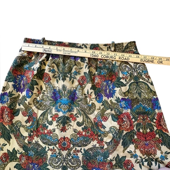 Vintage Anna G Orange Cream Pleated A-Line Skirt - Picture 10 of 15